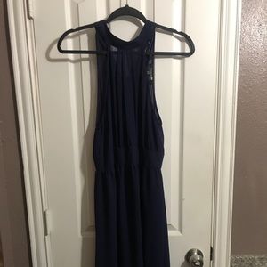 Long navy blue gown